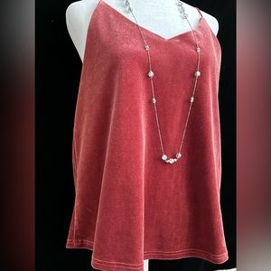 Bishop + Young Velvet Lined Cami Tank Top NWT Size L Classic Shirt